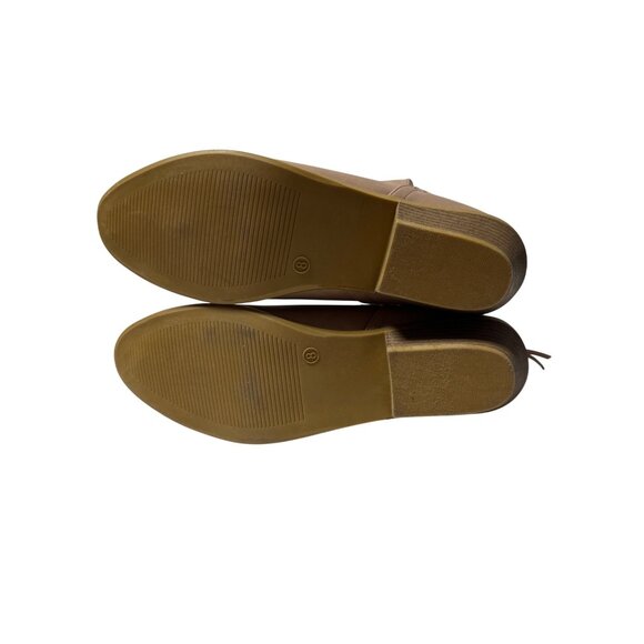 Serra Tan Ankle Booties With Back Zipper and Low Heel Women's Size 8 - Picture 12 of 14